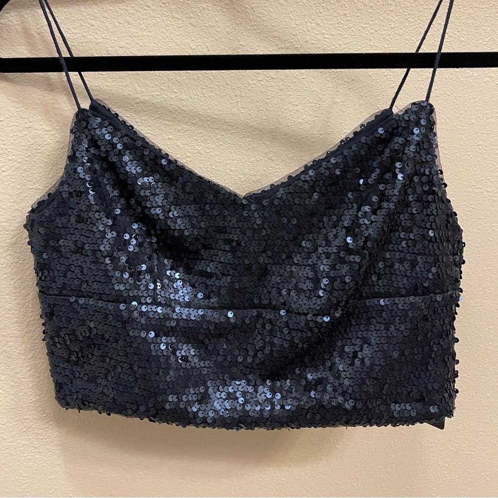 NEW Adrianna Papell Sequin Crop Top in Size 6